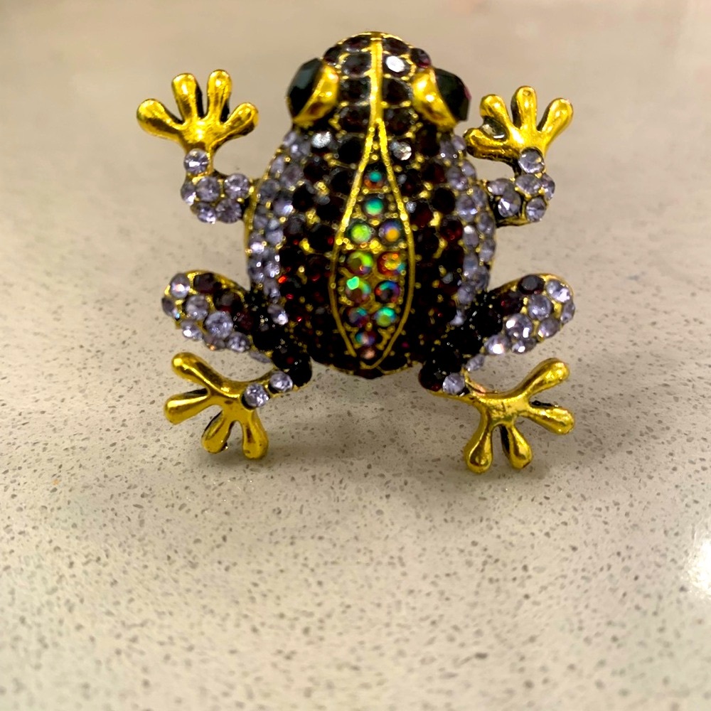Car Vent Clip Good Luck Purple/Black Rhinestone Frog Prince (Horizontal Vent) - Picture 7 of 7